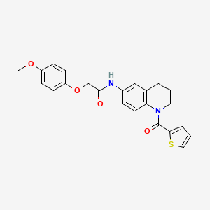 molecular formula C23H22N2O4S B2768842 2-(4-甲氧基苯氧基)-N-(1-(噻吩-2-甲酰)-1,2,3,4-四氢喹啉-6-基)乙酰胺 CAS No. 1005299-10-4