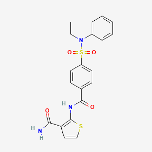 molecular formula C20H19N3O4S2 B2768846 2-{4-[乙基(苯基)磺酰]苯甲酰基}噻吩-3-羧酰胺 CAS No. 791089-43-5
