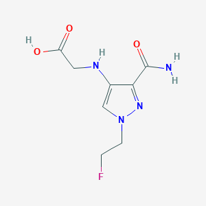 molecular formula C8H11FN4O3 B2768850 2-[[3-Carbamoyl-1-(2-fluoroethyl)pyrazol-4-yl]amino]acetic acid CAS No. 2247207-26-5