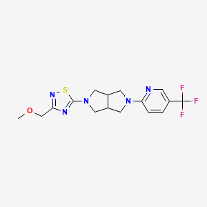molecular formula C16H18F3N5OS B2768856 3-(Methoxymethyl)-5-[2-[5-(trifluoromethyl)pyridin-2-yl]-1,3,3a,4,6,6a-hexahydropyrrolo[3,4-c]pyrrol-5-yl]-1,2,4-thiadiazole CAS No. 2380141-16-0