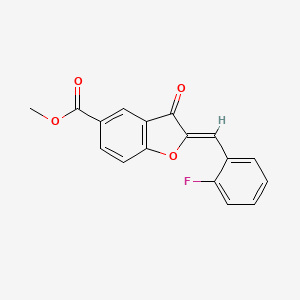 molecular formula C17H11FO4 B2768859 (Z)-methyl 2-(2-fluorobenzylidene)-3-oxo-2,3-dihydrobenzofuran-5-carboxylate CAS No. 868144-01-8