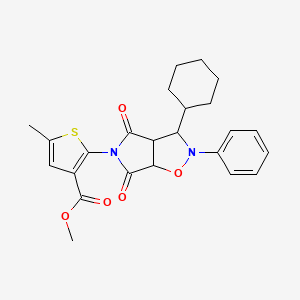 molecular formula C24H26N2O5S B2768867 methyl 2-(3-cyclohexyl-4,6-dioxo-2-phenyltetrahydro-2H-pyrrolo[3,4-d]isoxazol-5(3H)-yl)-5-methylthiophene-3-carboxylate CAS No. 1212252-94-2