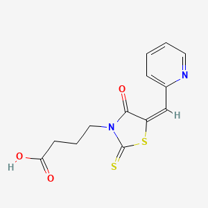 (E)-4-(4-oxo-5-(pyridin-2-ylmethylene)-2-thioxothiazolidin-3-yl)butanoic acid