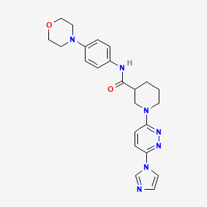 molecular formula C23H27N7O2 B2768871 1-(6-(1H-咪唑-1-基)吡啶并[3-yl]-N-(4-吗啉基苯基)哌啶-3-羧酰胺 CAS No. 1286719-58-1