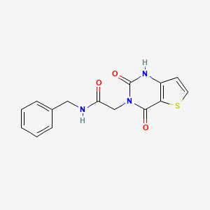 molecular formula C15H13N3O3S B2768880 N-苄基-2-(2,4-二氧代-1H-噻吩并[3,2-d]嘧啶-3-基)乙酰胺 CAS No. 687582-37-2