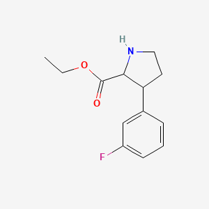 molecular formula C13H16FNO2 B2768881 Ethyl 3-(3-fluorophenyl)pyrrolidine-2-carboxylate CAS No. 2248267-23-2