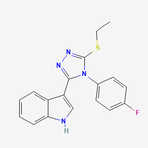 molecular formula C18H15FN4S B2768887 3-(5-(ethylthio)-4-(4-fluorophenyl)-4H-1,2,4-triazol-3-yl)-1H-indole CAS No. 946276-13-7