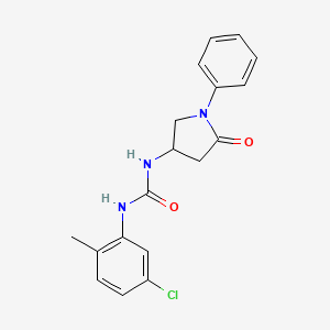 molecular formula C18H18ClN3O2 B2768891 1-(5-Chloro-2-methylphenyl)-3-(5-oxo-1-phenylpyrrolidin-3-yl)urea CAS No. 894008-88-9