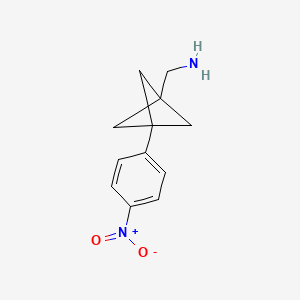 molecular formula C12H14N2O2 B2768893 [3-(4-Nitrophenyl)-1-bicyclo[1.1.1]pentanyl]methanamine CAS No. 2287279-09-6