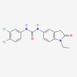 molecular formula C17H15Cl2N3O2 B2768896 1-(3,4-二氯苯基)-3-(1-乙基-2-氧代吲哚-5-基)脲 CAS No. 1171933-70-2