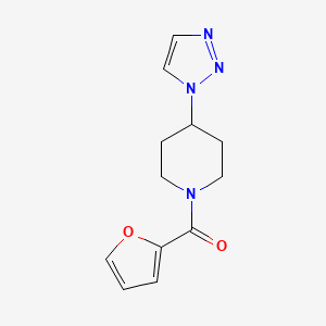 molecular formula C12H14N4O2 B2768899 (4-(1H-1,2,3-triazol-1-yl)piperidin-1-yl)(furan-2-yl)methanone CAS No. 1795212-40-6