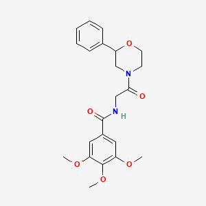 molecular formula C22H26N2O6 B2768901 3,4,5-trimethoxy-N-(2-oxo-2-(2-phenylmorpholino)ethyl)benzamide CAS No. 954067-17-5