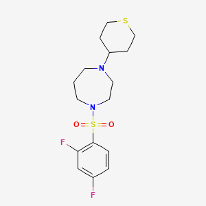 1-(2,4-Difluorophenyl)sulfonyl-4-(thian-4-yl)-1,4-diazepane