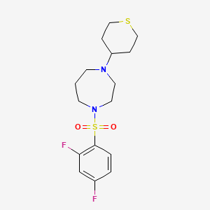 molecular formula C16H22F2N2O2S2 B2768902 1-(2,4-Difluorobenzenesulfonyl)-4-(thian-4-yl)-1,4-diazepane CAS No. 2319640-34-9