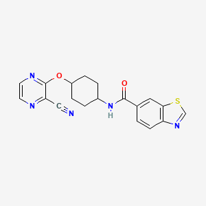 molecular formula C19H17N5O2S B2768903 N-((1r,4r)-4-((3-cyanopyrazin-2-yl)oxy)cyclohexyl)benzo[d]thiazole-6-carboxamide CAS No. 2034580-36-2