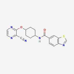 molecular formula C19H17N5O2S B2768903 N-((1r,4r)-4-((3-氰基吡咯嗪-2-基)氧基)环己基)苯并[d]噻唑-6-甲酰胺 CAS No. 2034580-36-2