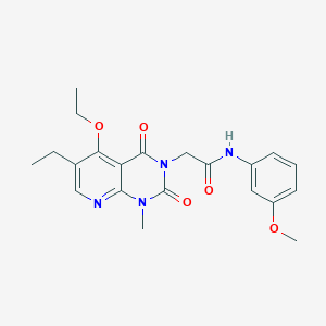 molecular formula C21H24N4O5 B2768904 2-(5-ethoxy-6-ethyl-1-methyl-2,4-dioxo-1,2-dihydropyrido[2,3-d]pyrimidin-3(4H)-yl)-N-(3-methoxyphenyl)acetamide CAS No. 1005303-48-9