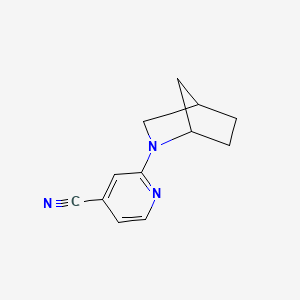 molecular formula C12H13N3 B2768905 2-(2-Azabicyclo[2.2.1]heptan-2-yl)isonicotinonitrile CAS No. 1248356-92-4