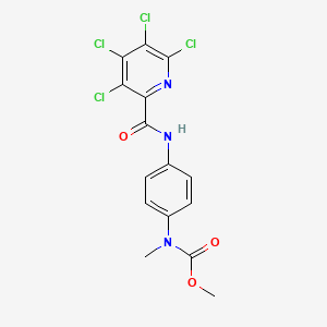 molecular formula C15H11Cl4N3O3 B2768907 methyl N-methyl-N-[4-(3,4,5,6-tetrachloropyridine-2-amido)phenyl]carbamate CAS No. 1424520-46-6