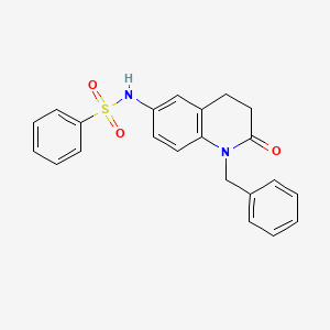 molecular formula C22H20N2O3S B2768915 N-(1-苄基-2-氧代-1,2,3,4-四氢喹啉-6-基)苯磺酰胺 CAS No. 954640-22-3