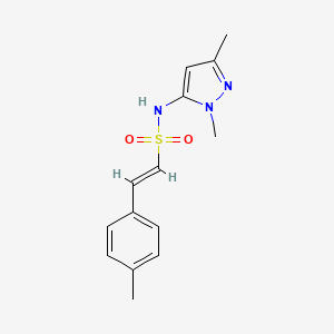 molecular formula C14H17N3O2S B2768935 (E)-N-(2,5-Dimethylpyrazol-3-YL)-2-(4-methylphenyl)ethenesulfonamide CAS No. 1385623-09-5