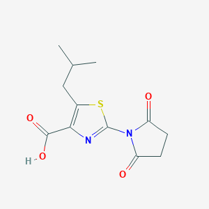 molecular formula C12H14N2O4S B2768941 2-(2,5-Dioxopyrrolidin-1-yl)-5-isobutylthiazole-4-carboxylic acid CAS No. 1401319-08-1
