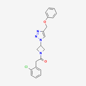 molecular formula C20H19ClN4O2 B2768944 2-(2-chlorophenyl)-1-(3-(4-(phenoxymethyl)-1H-1,2,3-triazol-1-yl)azetidin-1-yl)ethanone CAS No. 2034247-48-6