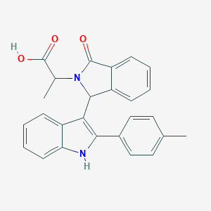 molecular formula C26H22N2O3 B276895 2-{1-[2-(4-methylphenyl)-1H-indol-3-yl]-3-oxo-1,3-dihydro-2H-isoindol-2-yl}propanoic acid 