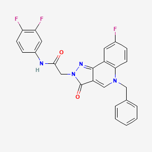 molecular formula C25H17F3N4O2 B2768953 2-(5-benzyl-8-fluoro-3-oxo-3,5-dihydro-2H-pyrazolo[4,3-c]quinolin-2-yl)-N-(3,4-difluorophenyl)acetamide CAS No. 931737-55-2
