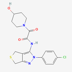 N-[2-(4-chlorophenyl)-4,6-dihydrothieno[3,4-c]pyrazol-3-yl]-2-(4-hydroxypiperidin-1-yl)-2-oxoacetamide