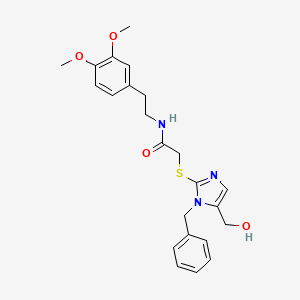 2-((1-benzyl-5-(hydroxymethyl)-1H-imidazol-2-yl)thio)-N-(3,4-dimethoxyphenethyl)acetamide
