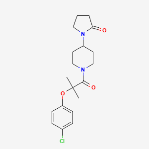 molecular formula C19H25ClN2O3 B2768978 1-(1-(2-(4-氯苯氧基)-2-甲基丙酰)哌啶-4-基)吡咯烷-2-酮 CAS No. 1421481-01-7