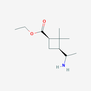 molecular formula C11H21NO2 B2768982 Ethyl (1R,3S)-3-(1-aminoethyl)-2,2-dimethylcyclobutane-1-carboxylate CAS No. 2248223-89-2