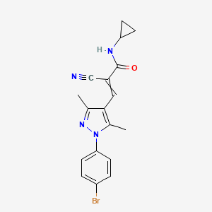 3-[1-(4-bromophenyl)-3,5-dimethyl-1H-pyrazol-4-yl]-2-cyano-N-cyclopropylprop-2-enamide