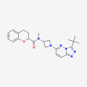 molecular formula C23H28N6O2 B2768999 N-(1-(3-(叔丁基)-[1,2,4]三唑并[4,3-b]吡啶-6-基)环丁烷-3-基)-N-甲基色苷-2-甲酰胺 CAS No. 2310142-34-6