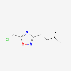 molecular formula C8H13ClN2O B2769003 5-(Chloromethyl)-3-isopentyl-1,2,4-oxadiazole CAS No. 1209200-59-8; 529510-32-5
