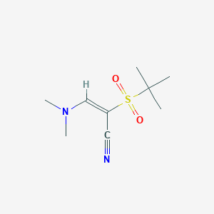 molecular formula C9H16N2O2S B2769009 2-(叔丁基磺酰)-3-(二甲基氨基)丙烯腈 CAS No. 338751-71-6