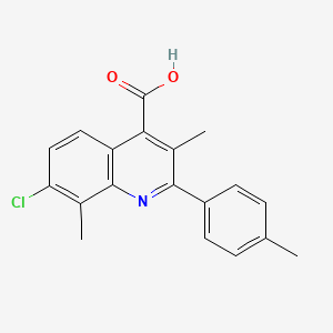 molecular formula C19H16ClNO2 B2769013 7-Chloro-3,8-dimethyl-2-(4-methylphenyl)quinoline-4-carboxylic acid CAS No. 862661-17-4