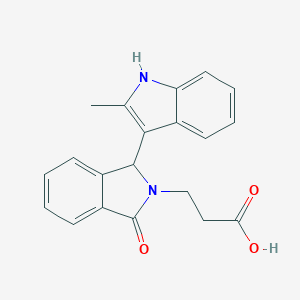 molecular formula C20H18N2O3 B276902 3-[1-(2-methyl-1H-indol-3-yl)-3-oxo-1,3-dihydro-2H-isoindol-2-yl]propanoic acid 