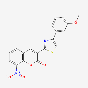 molecular formula C19H12N2O5S B2769023 3-(4-(3-methoxyphenyl)thiazol-2-yl)-8-nitro-2H-chromen-2-one CAS No. 683258-95-9