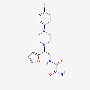 molecular formula C19H23FN4O3 B2769025 N1-(2-(4-(4-fluorophenyl)piperazin-1-yl)-2-(furan-2-yl)ethyl)-N2-methyloxalamide CAS No. 877632-56-9