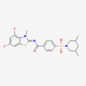 molecular formula C22H23F2N3O3S2 B2769028 (E)-N-(4,6-difluoro-3-methylbenzo[d]thiazol-2(3H)-ylidene)-4-((3,5-dimethylpiperidin-1-yl)sulfonyl)benzamide CAS No. 851079-85-1