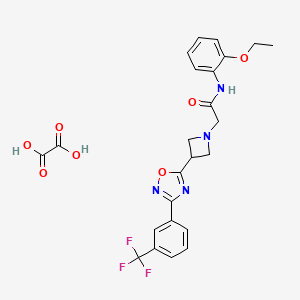 molecular formula C24H23F3N4O7 B2769036 N-(2-乙氧苯基)-2-(3-(3-(3-(三氟甲基)苯基)-1,2,4-噁二唑-5-基)氮杂环丁烷-1-基)乙酰胺草酸盐 CAS No. 1351660-81-5