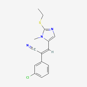 (Z)-2-(3-chlorophenyl)-3-(2-ethylsulfanyl-3-methylimidazol-4-yl)prop-2-enenitrile