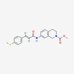 molecular formula C21H22N2O3S B2769055 (E)-methyl 7-(3-(4-(methylthio)phenyl)acrylamido)-3,4-dihydroisoquinoline-2(1H)-carboxylate CAS No. 1798404-78-0