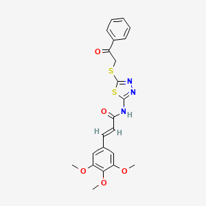 (E)-N-(5-((2-oxo-2-phenylethyl)thio)-1,3,4-thiadiazol-2-yl)-3-(3,4,5-trimethoxyphenyl)acrylamide