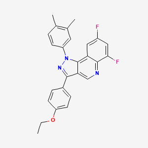 molecular formula C26H21F2N3O B2769069 1-(3,4-二甲基苯基)-3-(4-乙氧苯基)-6,8-二氟-1H-吡唑并[4,3-c]喹啉 CAS No. 901030-80-6