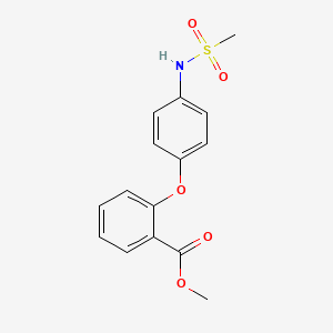 molecular formula C15H15NO5S B2769071 甲基-2-{4-[(甲磺基)氨基]苯氧基}苯甲酸甲酯 CAS No. 866020-12-4