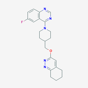 B2769073 3-((1-(6-Fluoroquinazolin-4-yl)piperidin-4-yl)methoxy)-5,6,7,8-tetrahydrocinnoline CAS No. 2320854-64-4