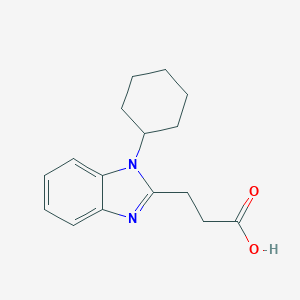 molecular formula C16H20N2O2 B276909 3-(1-cyclohexyl-1H-benzimidazol-2-yl)propanoic acid 